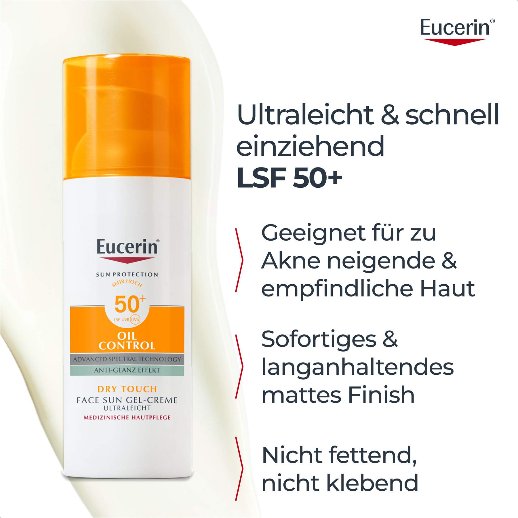 Eucerin Sun Oil Control Face LSF 50+ 50 ml Gel-Creme