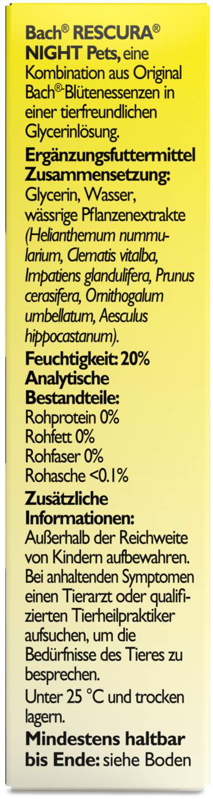 Bach Original Rescura Night Pets 10 ml Tropfen