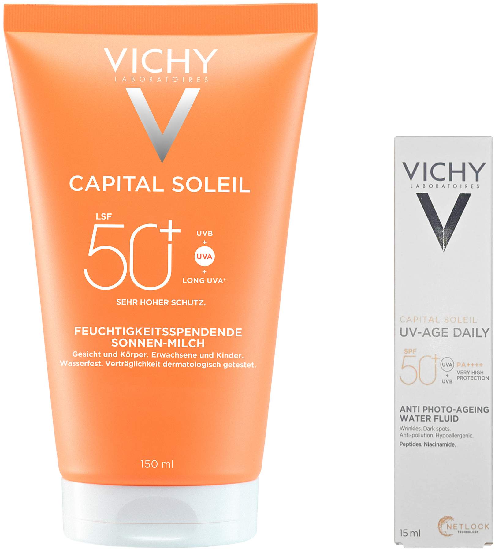 Vichy Capital Soleil Sonnenschutz-Milch LSF 50+ 150 ml + gratis Capital Soleil Daily LSF50+ 15 ml