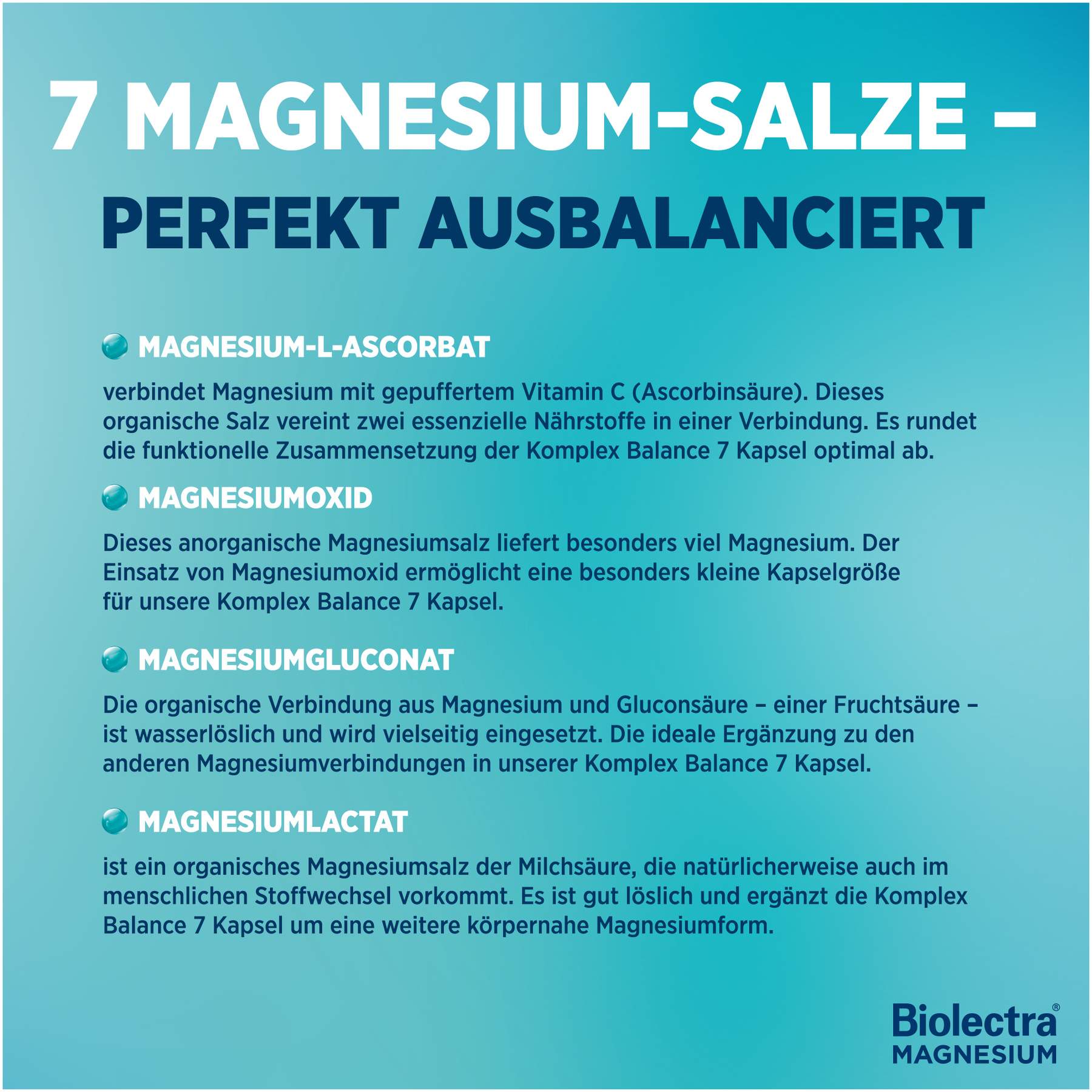 Biolectra Magnesium Komplex Balance 7 120 Kapseln