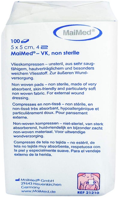 Vliesstoff-Kompressen Unsteril 5x5 cm 4fach
