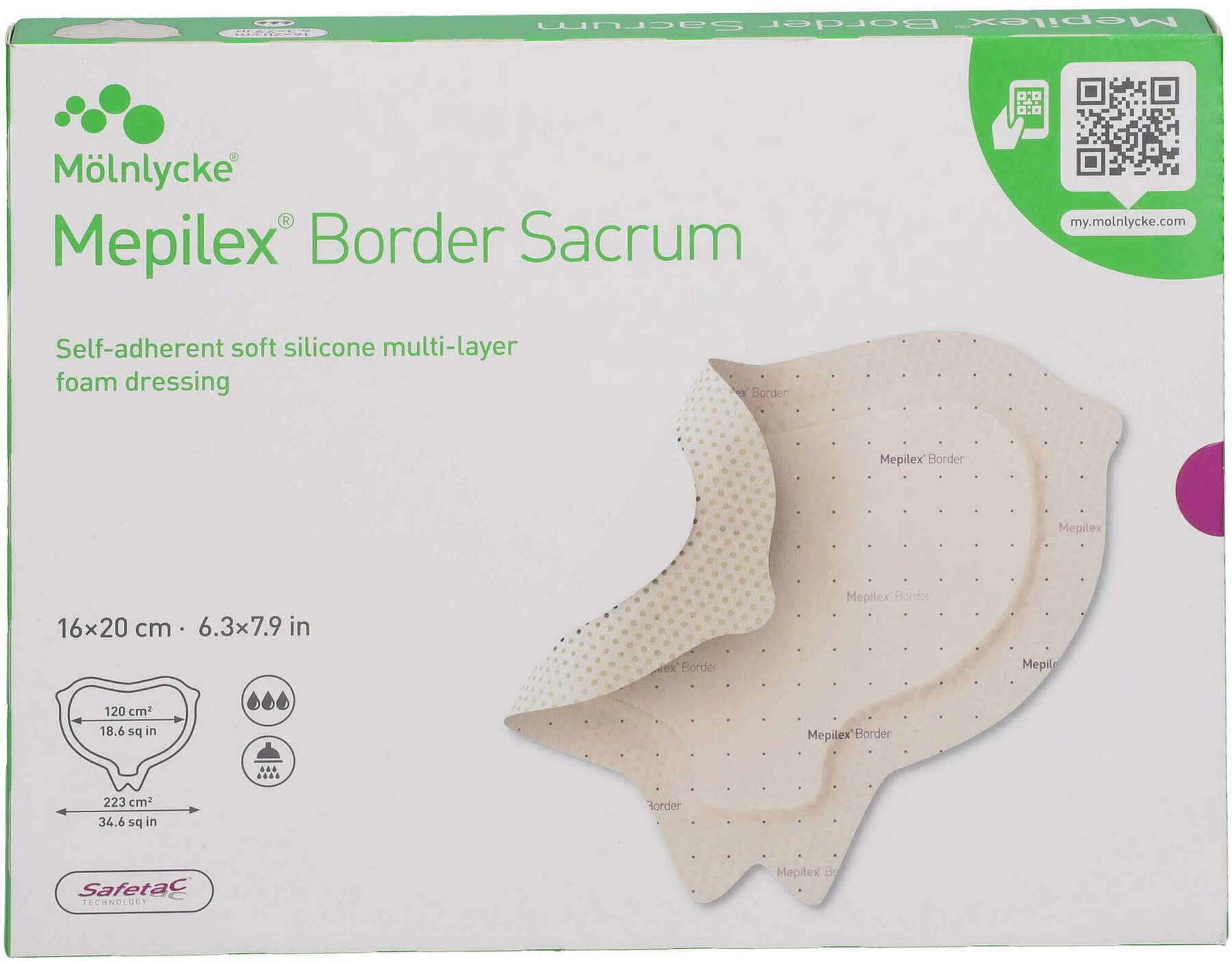 Mepilex Border Sacrum Schaumverb. 16 X 20 cm Steril 5 Stück