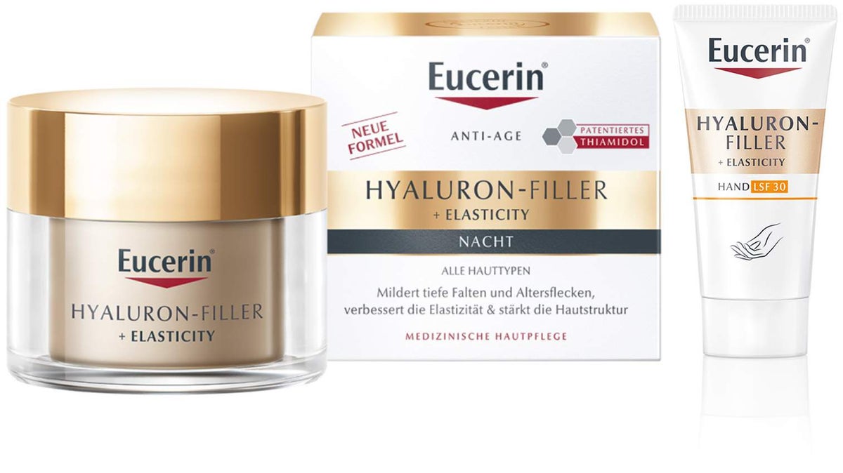 Eucerin Hyaluron Filler + Elasticity Nachtpflege 50 ml + gratis Elasticity Handcreme 20 ml