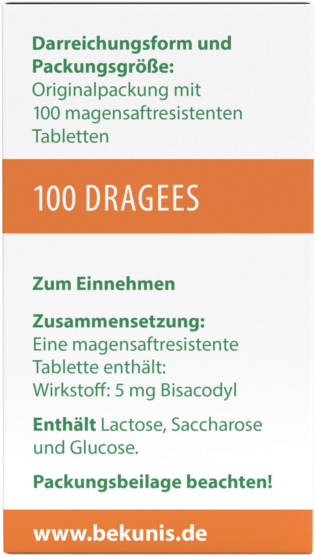 Bekunis Dragees Bisacodyl 5 mg 100 magensaftresistente Tabletten