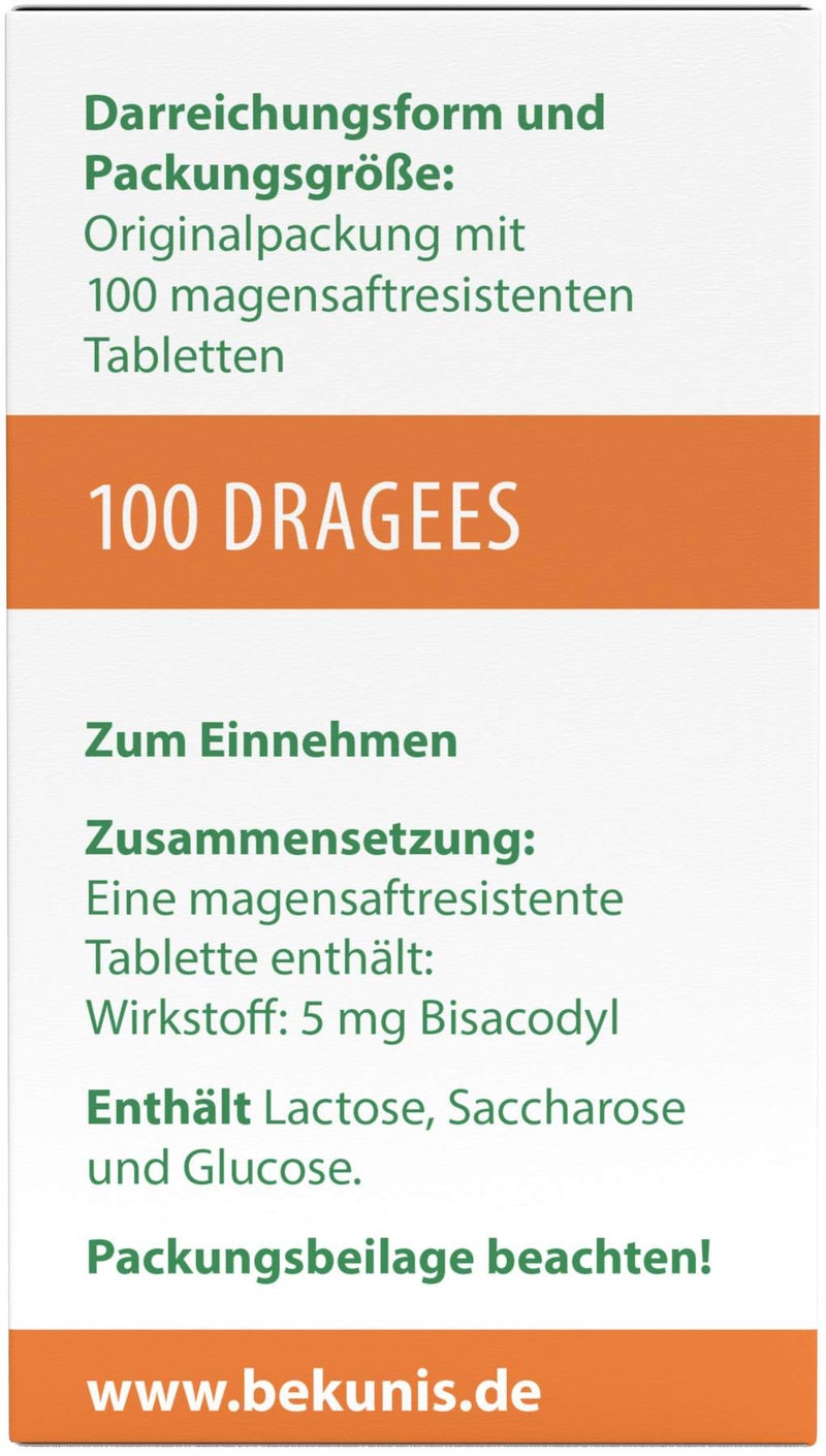 Bekunis Dragees Bisacodyl 5 mg 100 magensaftresistente Tabletten