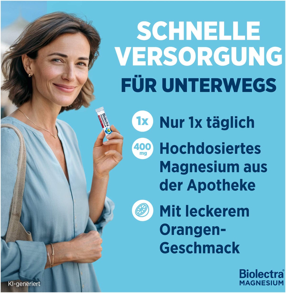 Biolectra Magnesium 400 mg ultra Direct Orangengeschmack 60 Pellets