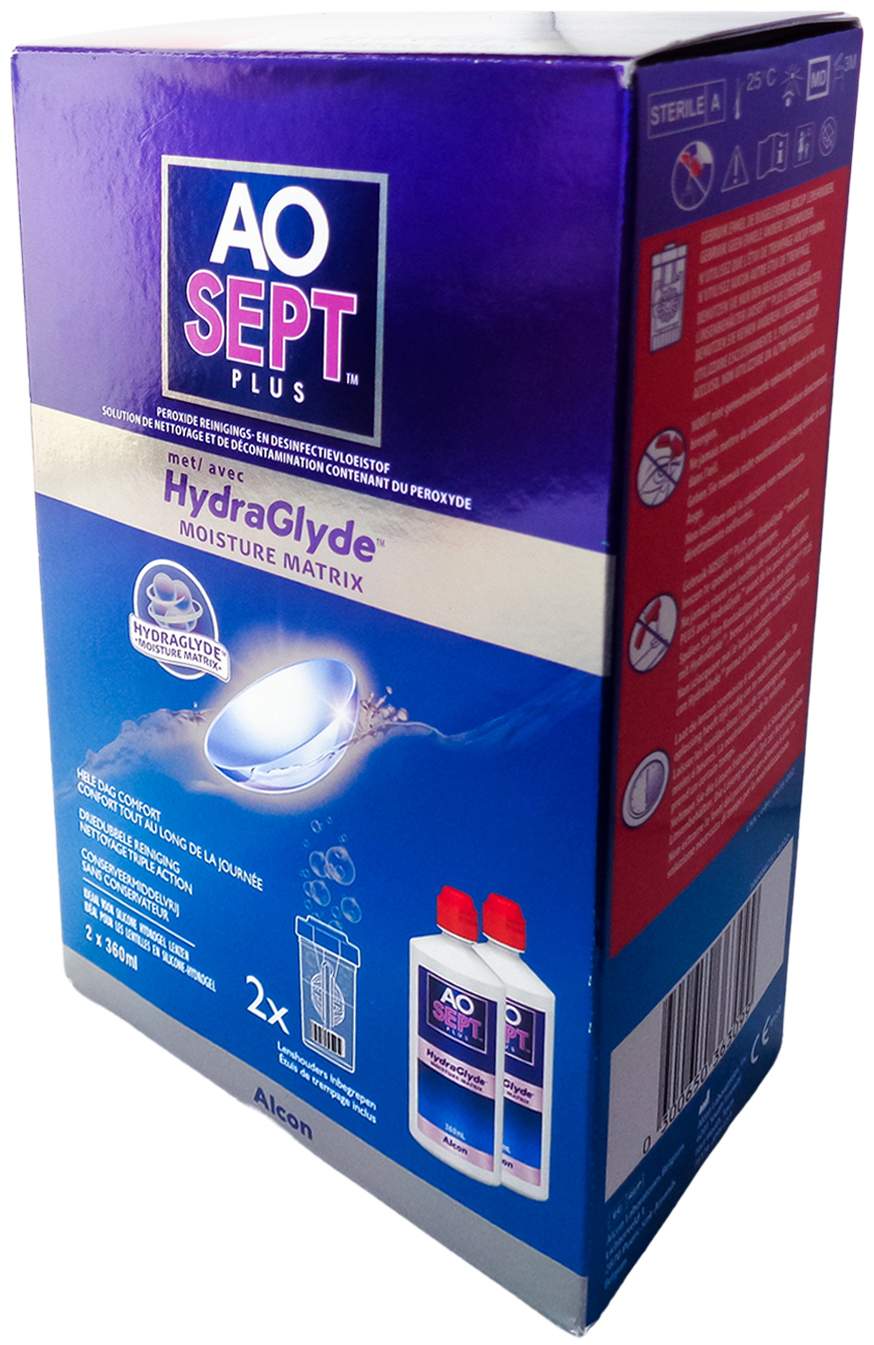 Aosept Plus Hydraglyde Lösung 2 X 360 ml