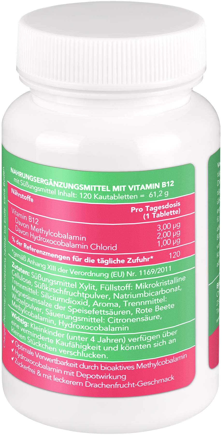 Bjökovit Vitamin B12 Kautabletten Für Kinder Drachenfrucht 120...