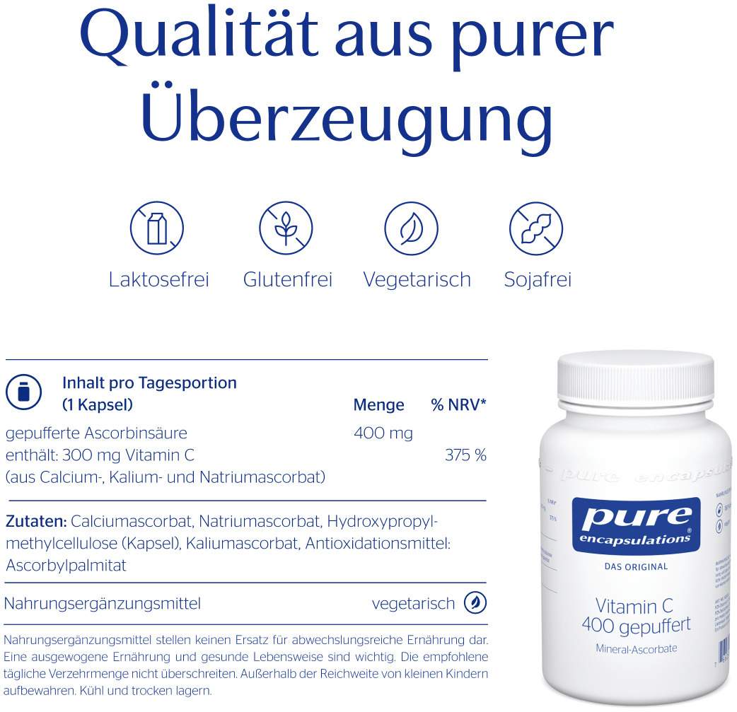 Pure Encapsulations Vitamin C 400 Gepuffert 90 Kapseln