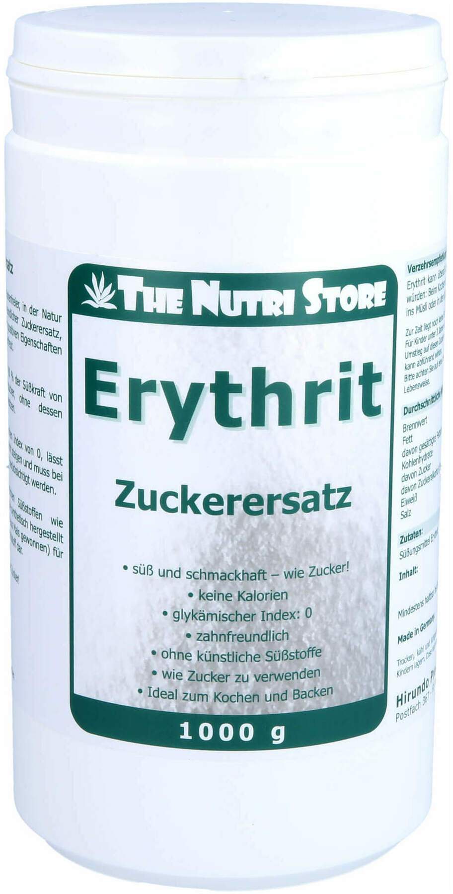 Erythrit Zuckerersatz Pulver 1000 G