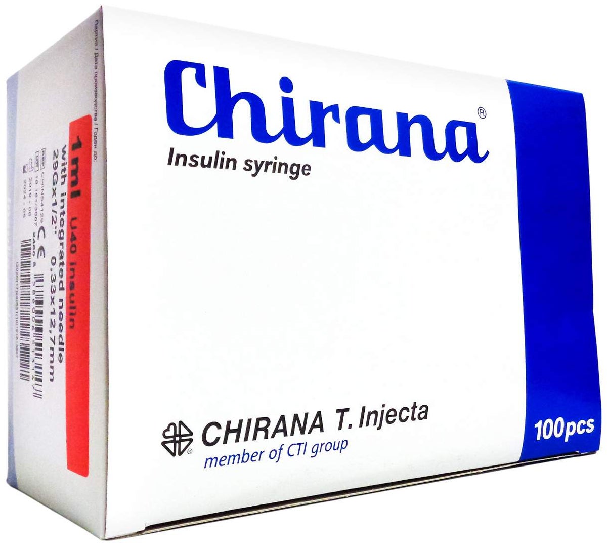 Chirana Insulin-Spr.1 ml U40 M.Kan.29 G 0,33 X 12 mm 100 Stück