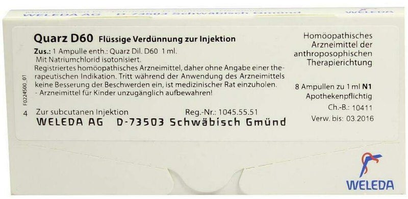 Weleda Quarz D60 8 X 1 ml Ampullen