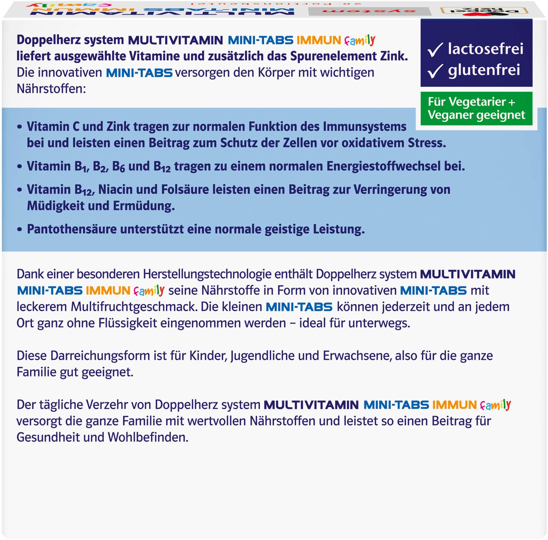Doppelherz system Multivitamin Mini-Tabs Family 20 Beutel