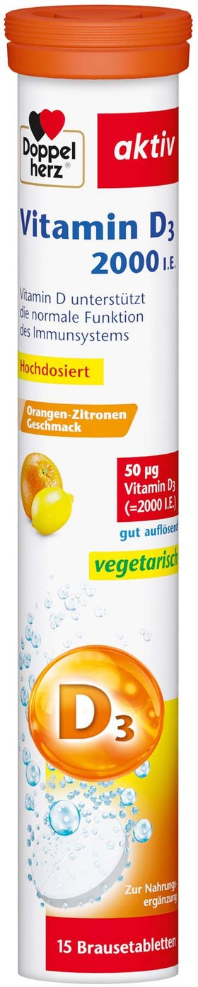 Doppelherz Aktiv Vitamin D3 2000 I.E. Brausetabletten 15 Stück