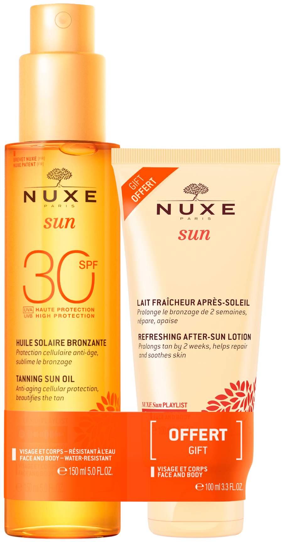 NUXE Sun Set Sonnenöl Gesicht & Körper LSF30 150 ml + gratis After Sun 100 ml