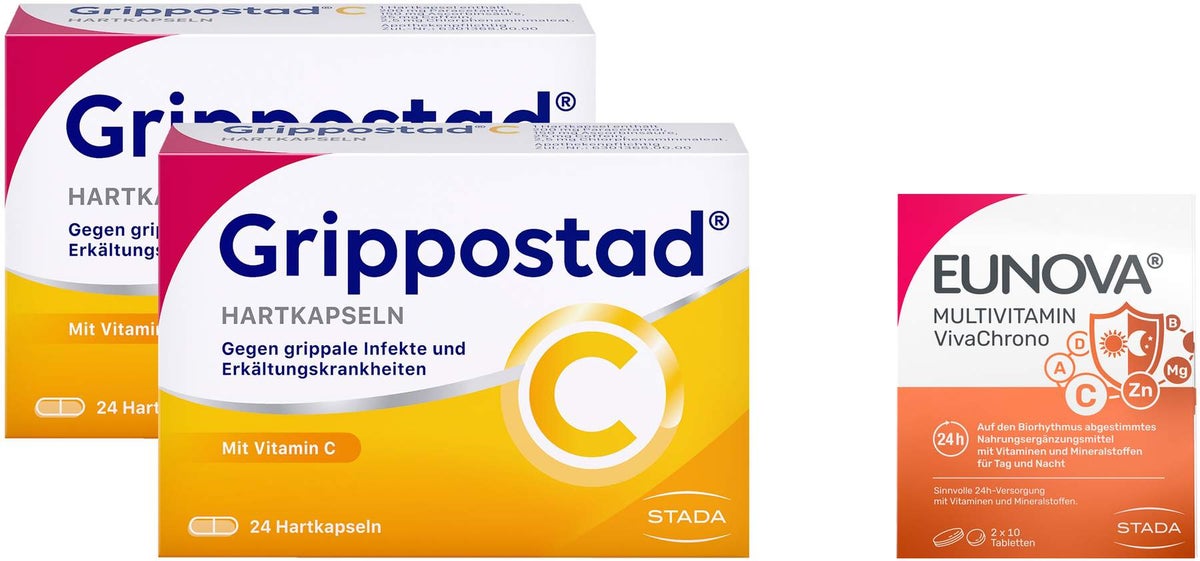 Grippostad C 2 x 24 Kapseln + gratis Eunova VivaChrono 2 x 10 Tabletten
