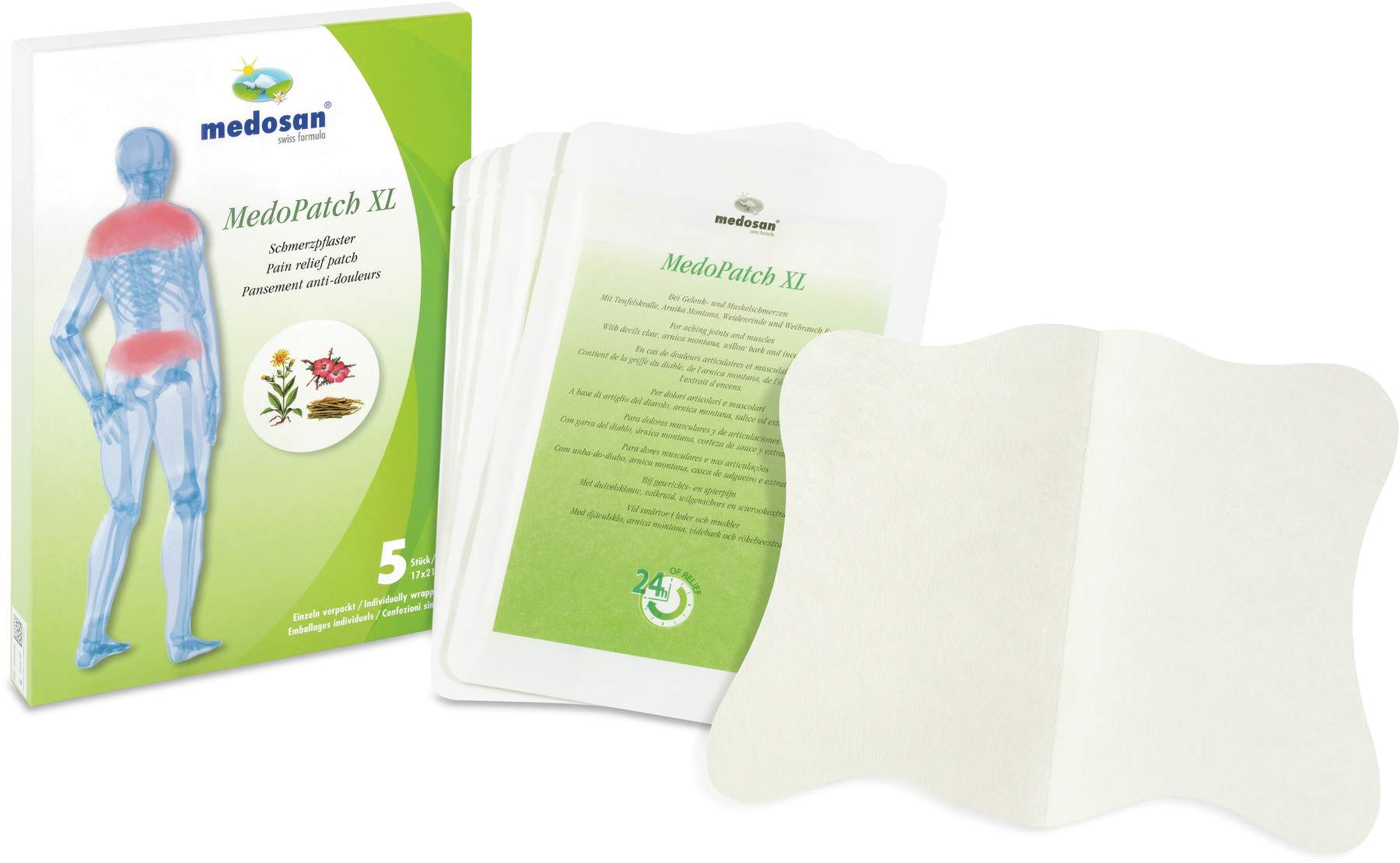 MedoPatch 24 H Schmerzpflaster XL für Rücken und Schulter 5 Stück