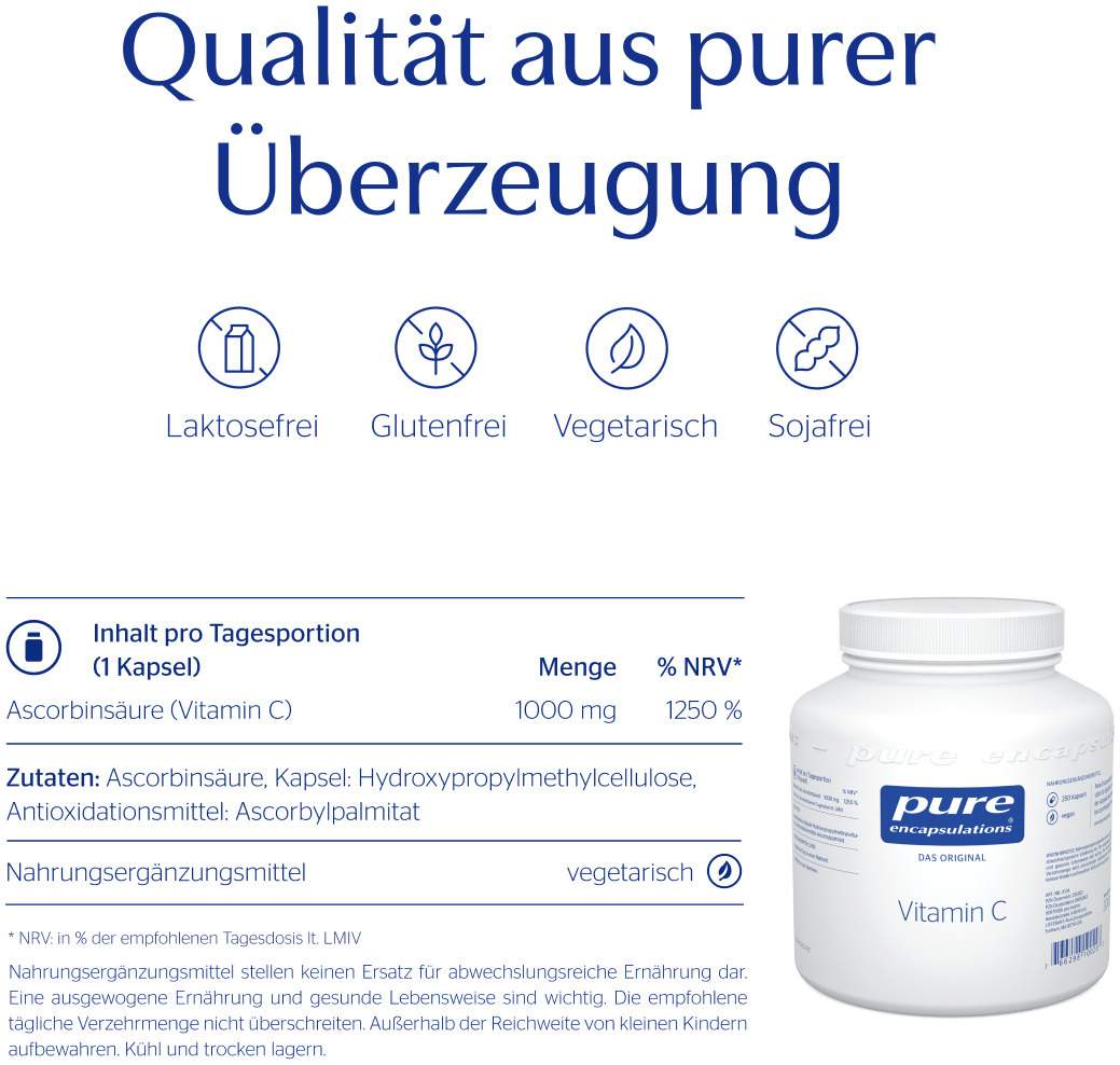 Pure Encapsulations Vitamin C 250 Kapseln