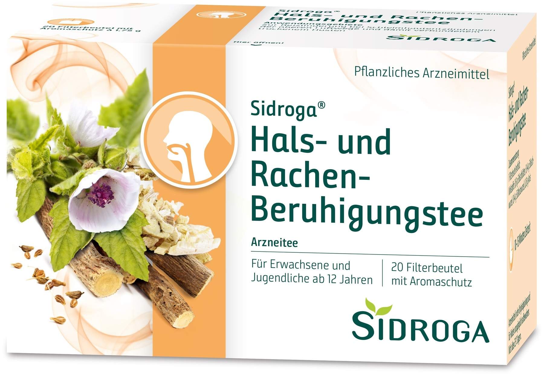 Sidroga Hals- und Rachen Beruhigungstee 20 Filterbeutel