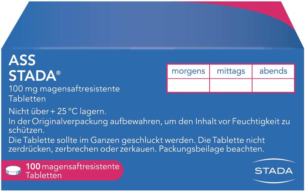 ASS Stada 100 mg 100 magensaftresistente Tabletten