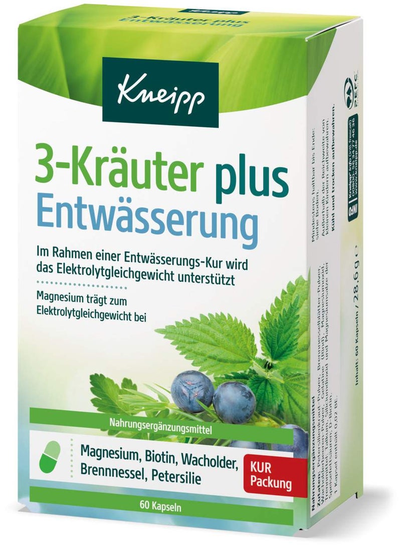Kneipp 3-Kräuter plus Entwässerung 60 Kapseln