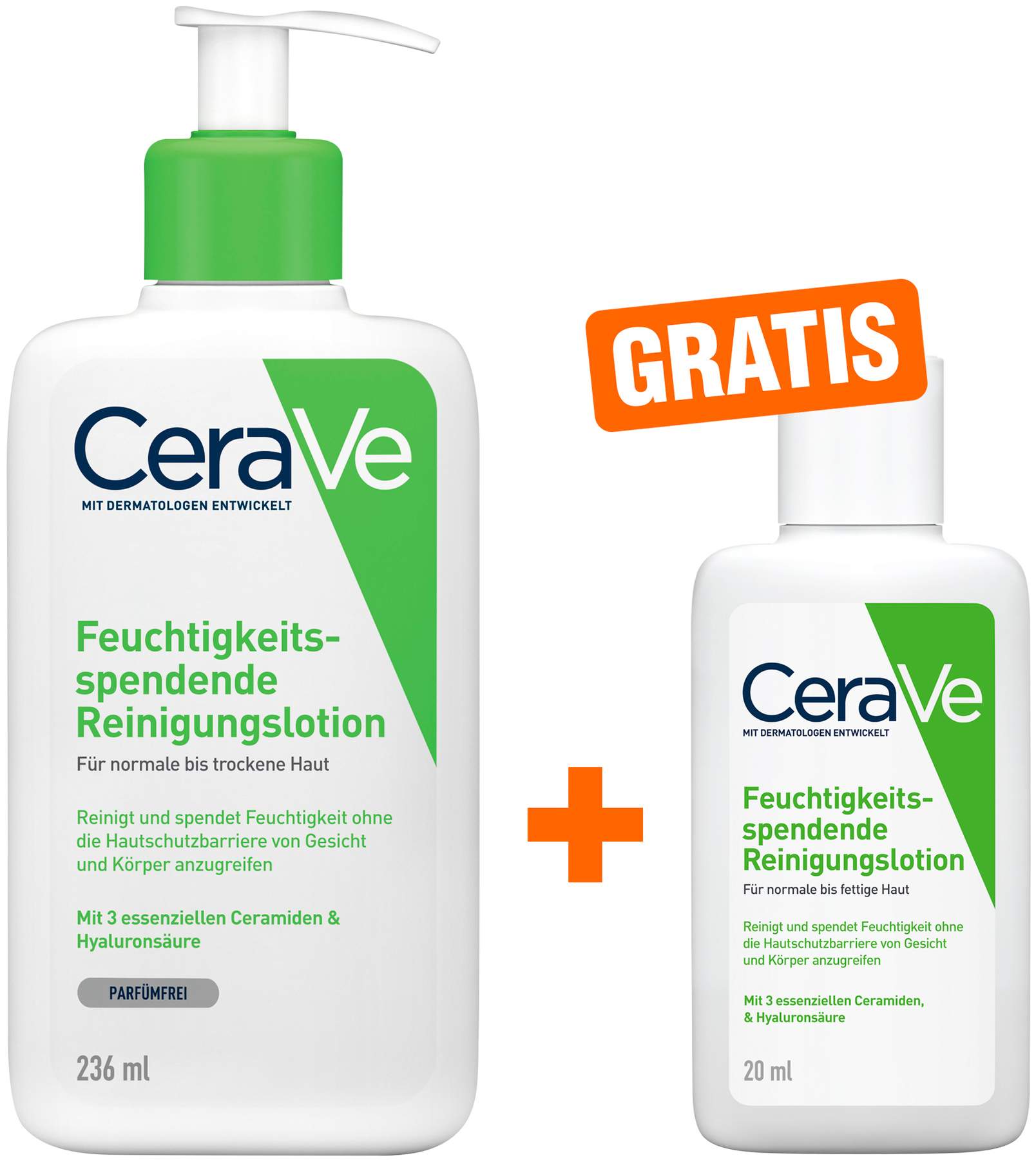 CeraVe Feuchtigkeitsspendende Reinigungslotion 236 ml + gratis CeraVe Feuchtigkeitsspendende Reinigungslotion 20 ml