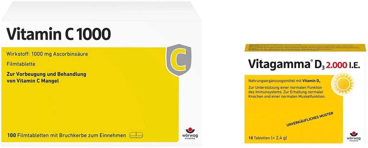 Vitamin C 1000 100 Filmtabletten + gratis Vitagamma D3 2.000 I.E. 10 Tabletten