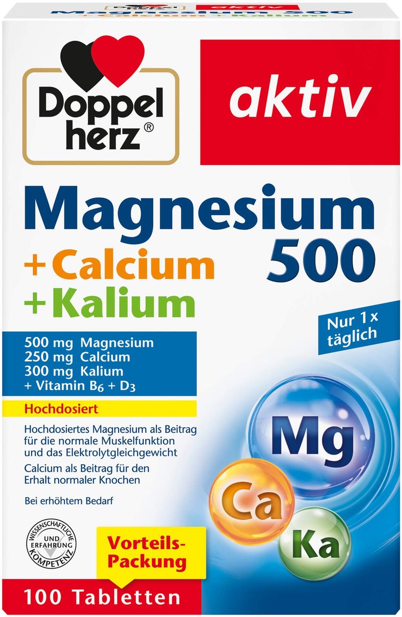 Doppelherz Aktiv Magnesium 500+calcium+kalium Tabletten 100  Stück