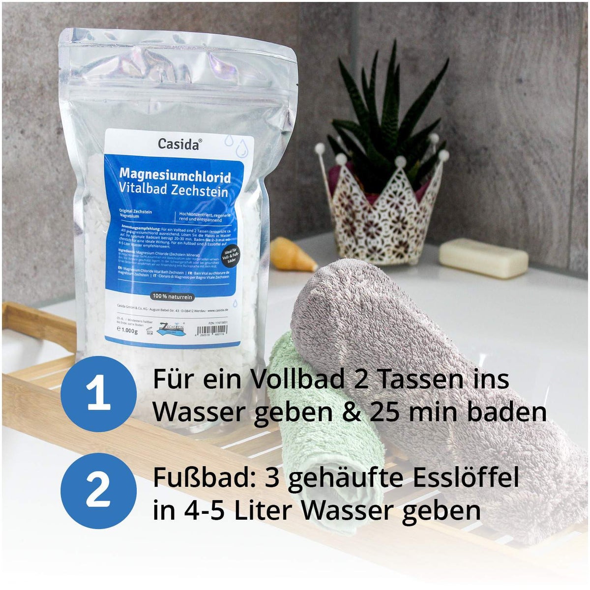 Magnesiumchlorid Vitalbad Zechstein 1000 G Bad