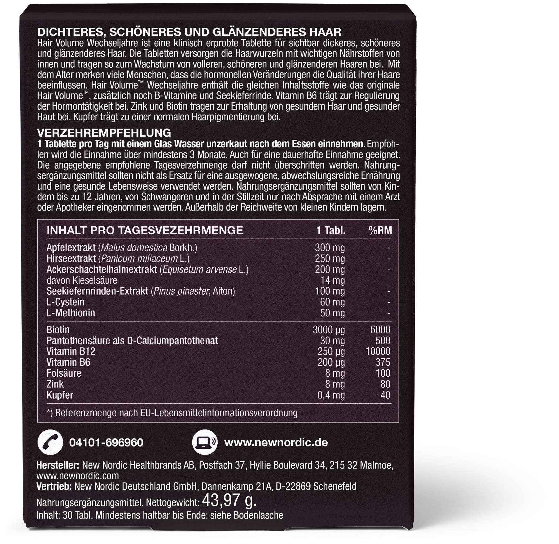 Hair Volume Wechseljahre 30 Tabletten
