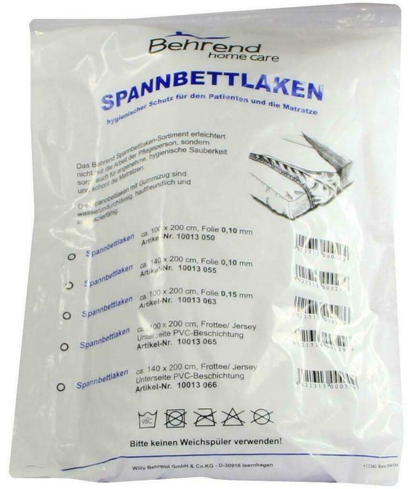 Spannbettlaken Folie 0,1 mm 100 X 200 cm