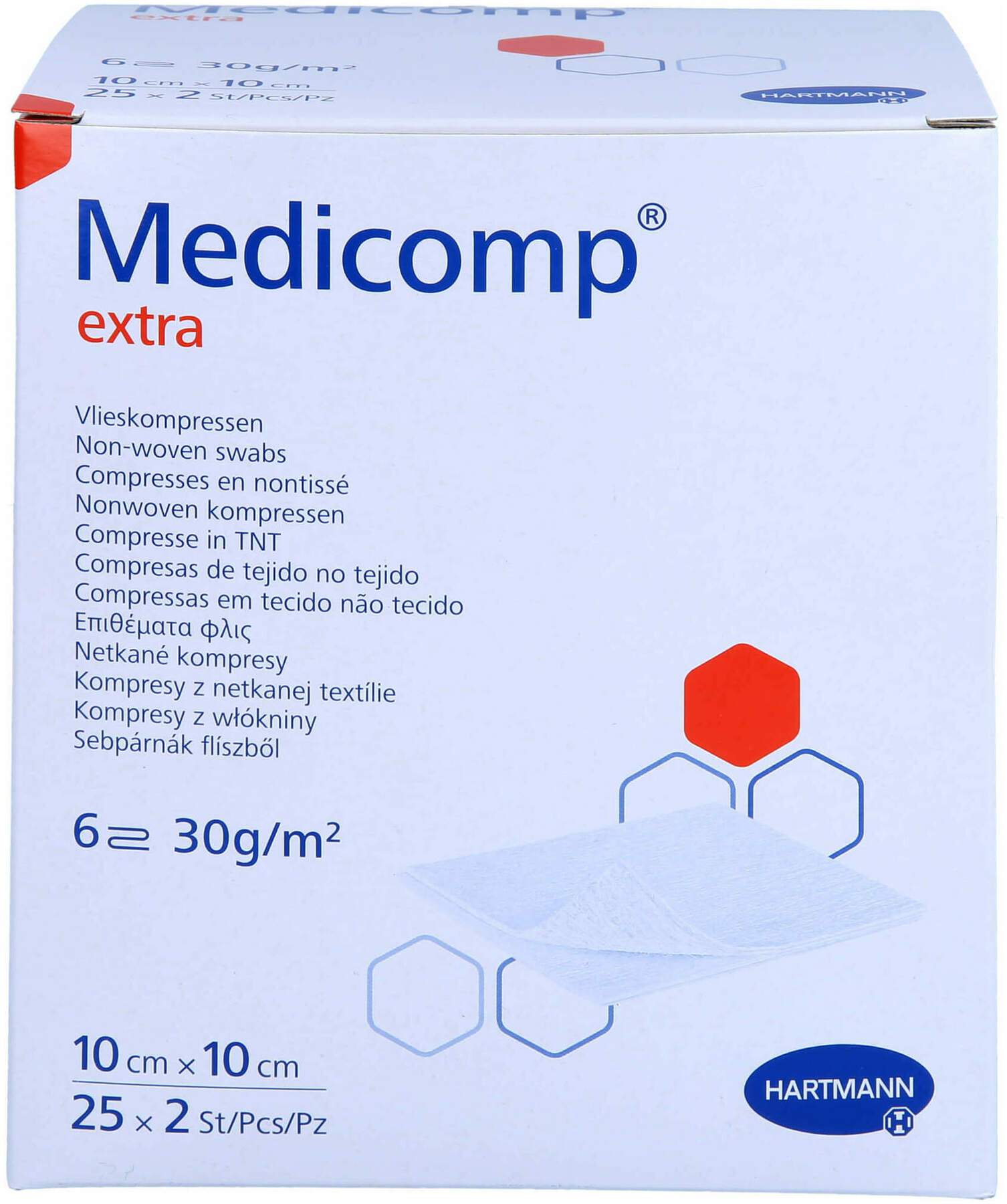 Medicomp Extra Vlieskomp.Steril 10x10 cm 6lagig  25 X 2 Stück
