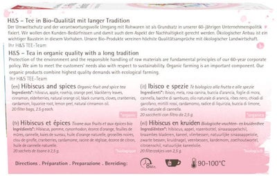 H&S Wintertee Bio Hibiskus-Gewürze 20 X 2.5 G Filterbeutel