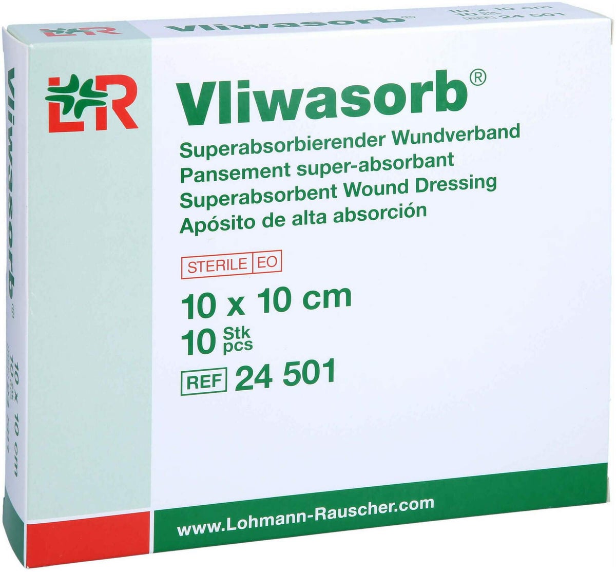 Vliwasorb Superabsorb. Saugkomp. Steril 10 X 10 cm 10 Stück