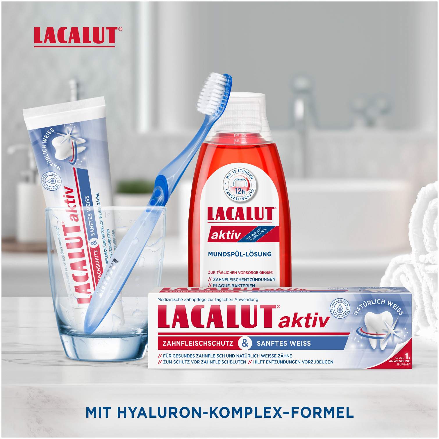 Lacalut Aktiv Zahnfleischschutz & Sanftes Weiss 75 ml Zahnpasta