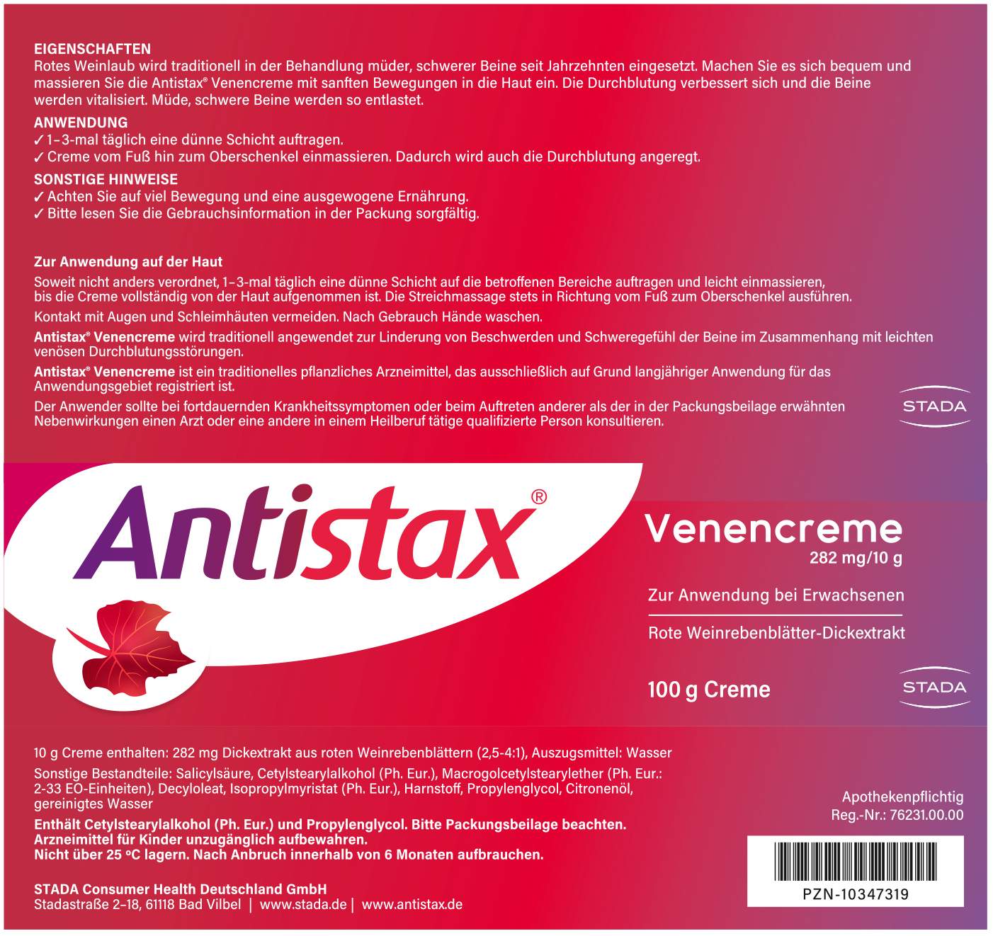 Antistax Venencreme 100 g Creme