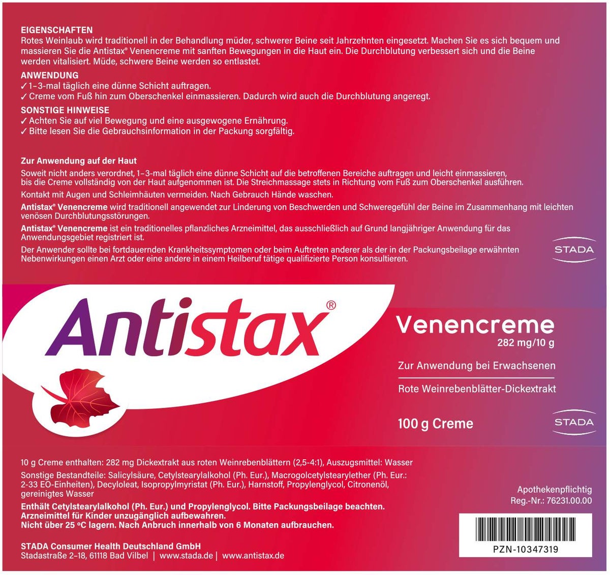 Antistax Venencreme 100 g Creme