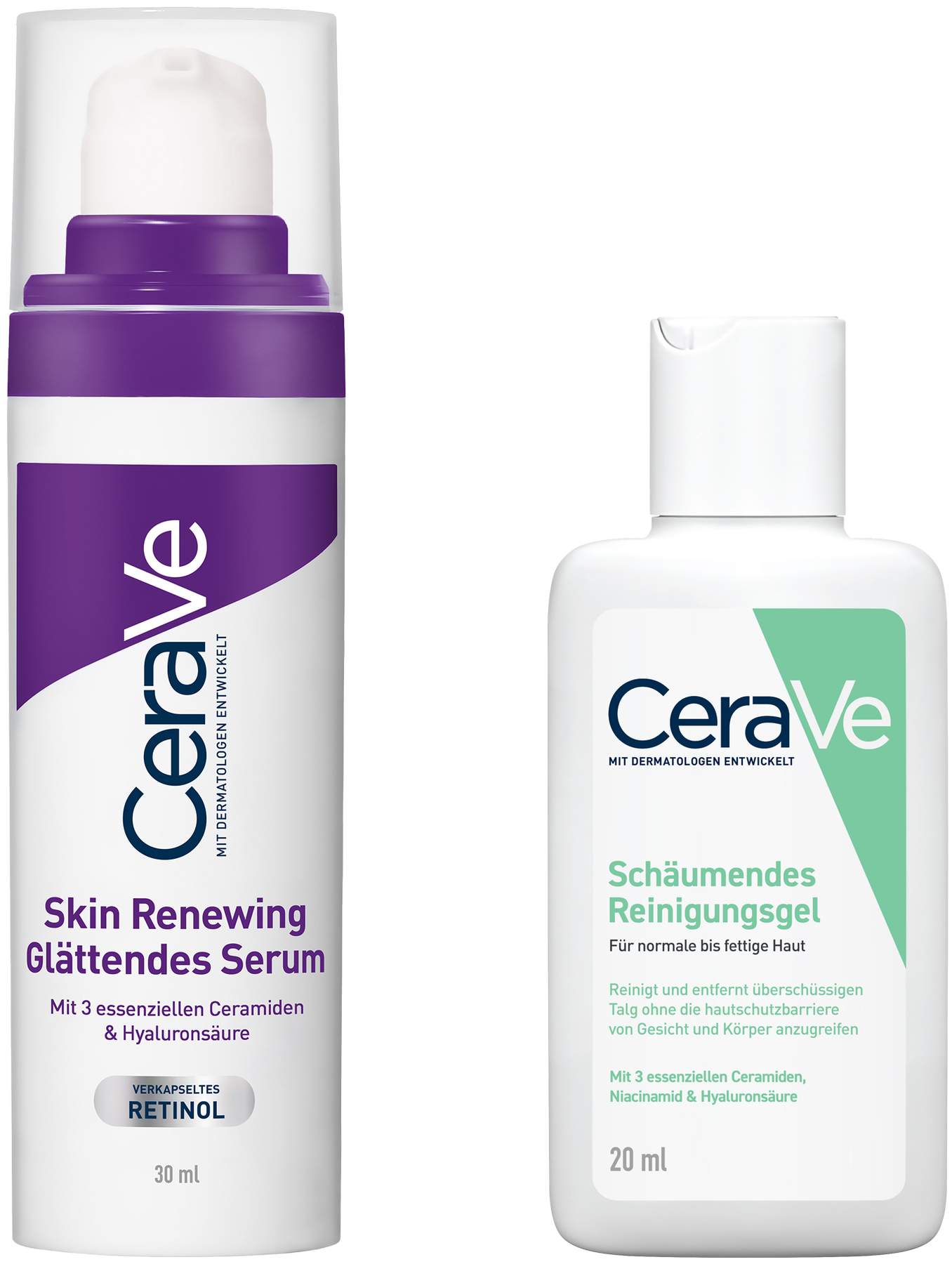 Cerave Skin Renewing glättendes Serum 30 ml + gratis CeraVe schäumendes Reinigungsgel 20 ml
