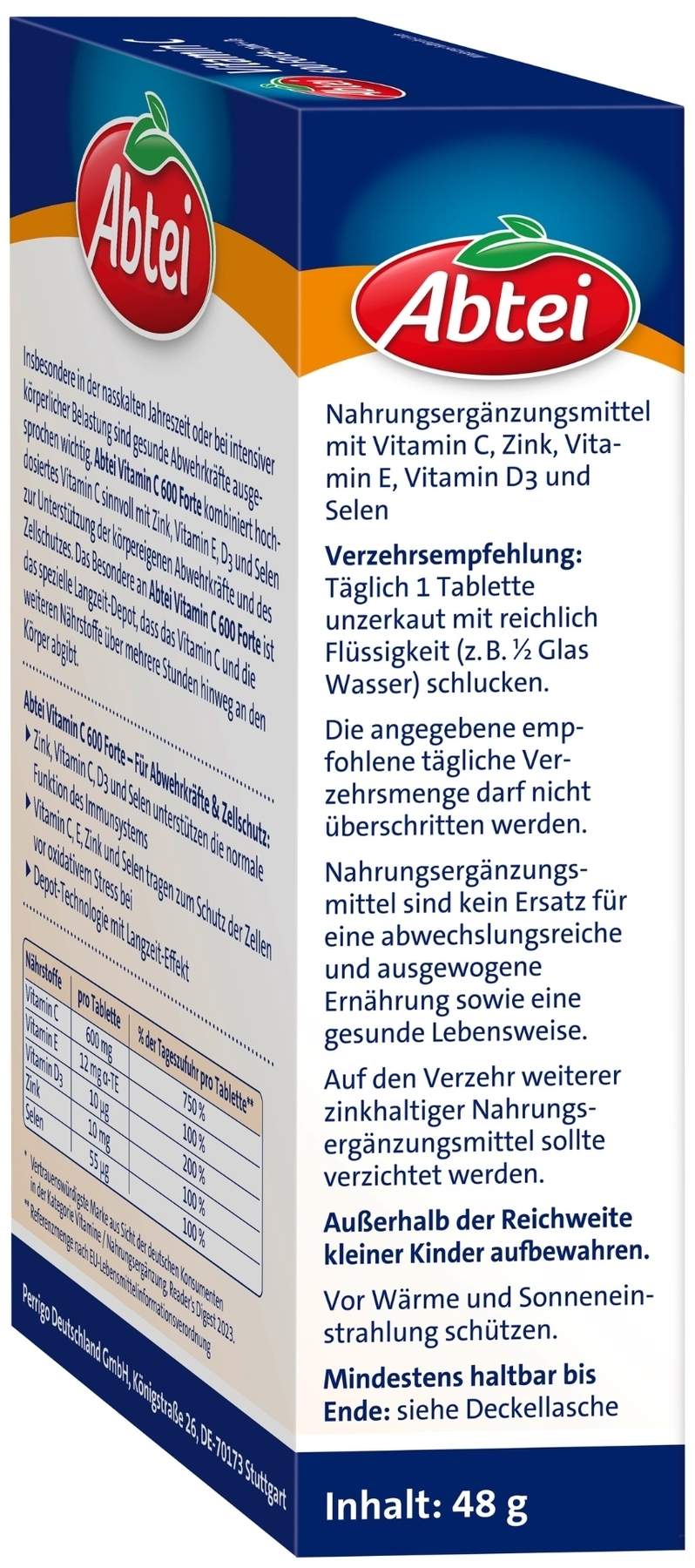Abtei Vitamin C 600 Forte 42 Tabletten