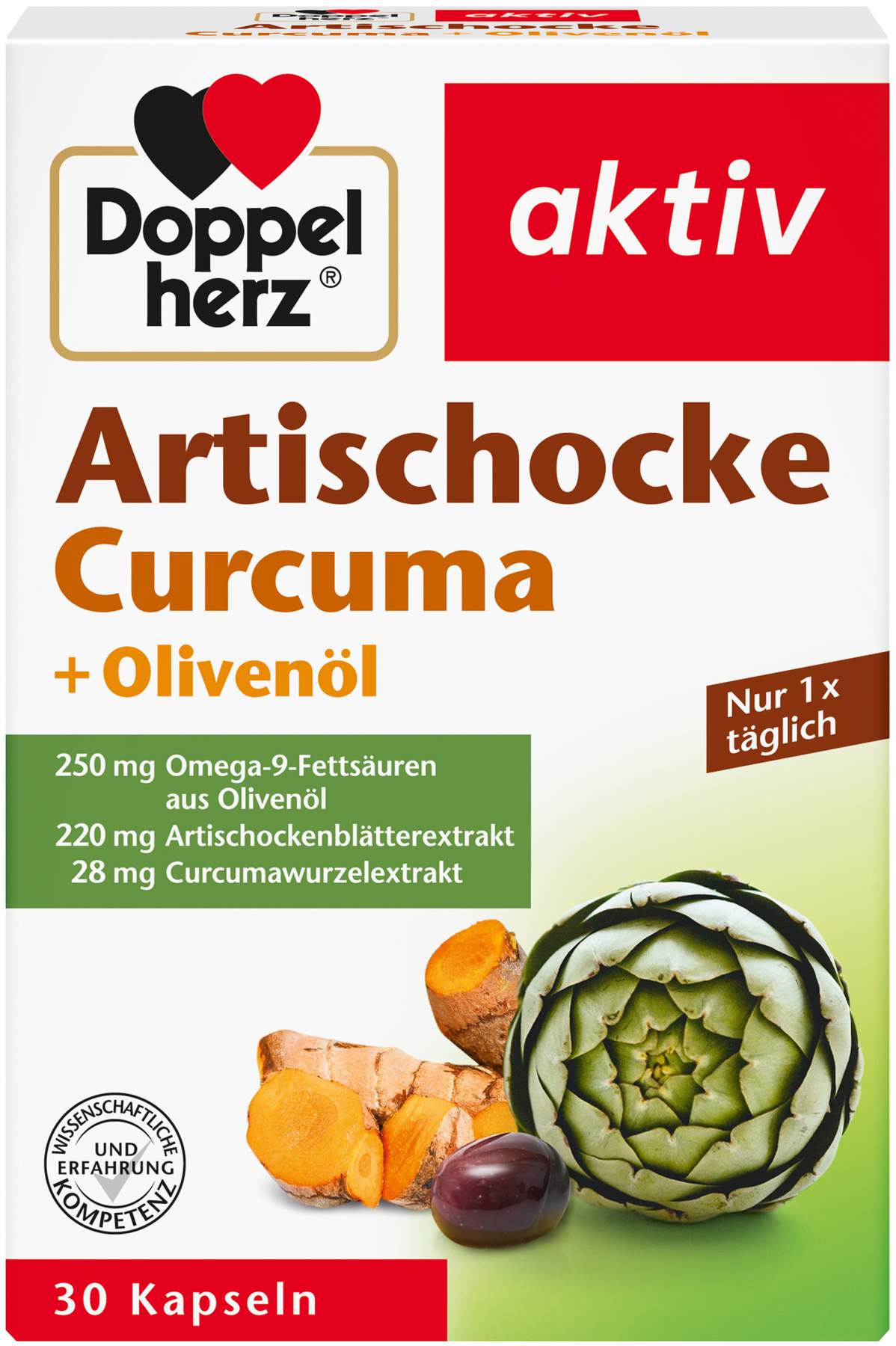 Doppelherz aktiv Artischocke + Olivenöl + Curcuma 30 Kapseln