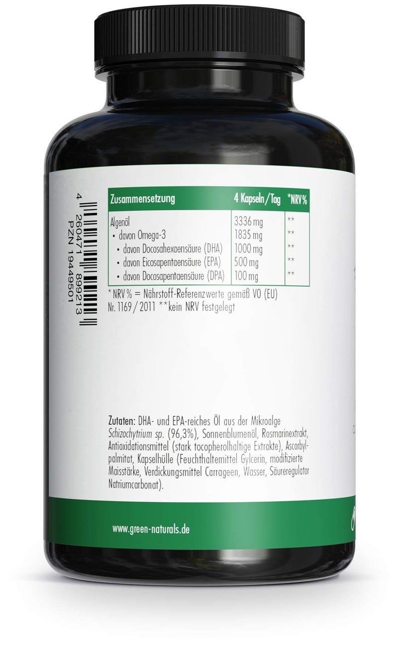 Green Naturals Omega-3 Kapseln 1835 mg Vegan+dha