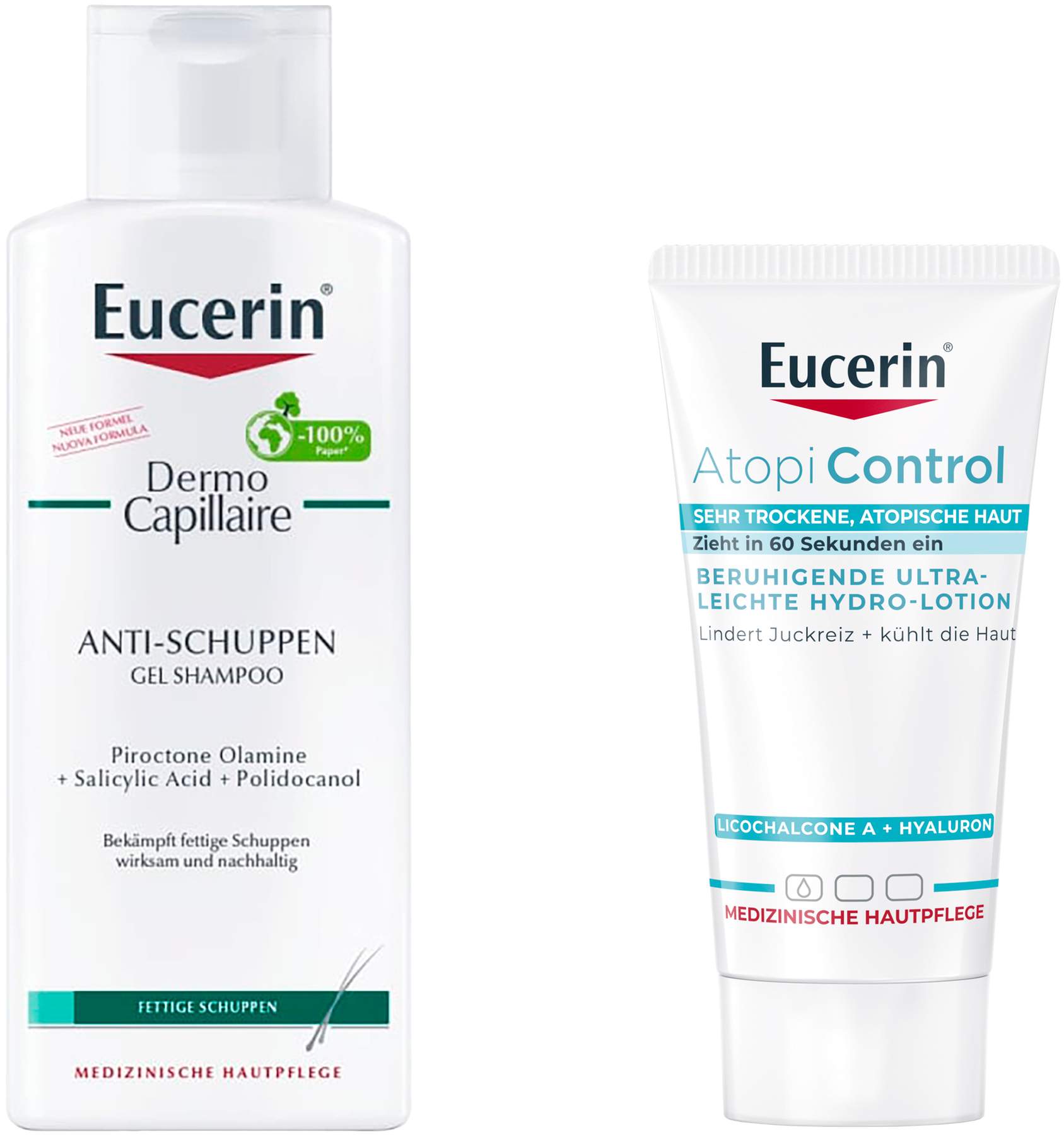 Eucerin Dermo Capillaire Anti-Schuppen Gel Shampoo 250 ml + AtopiControl Hydro-Lotion 20 ml