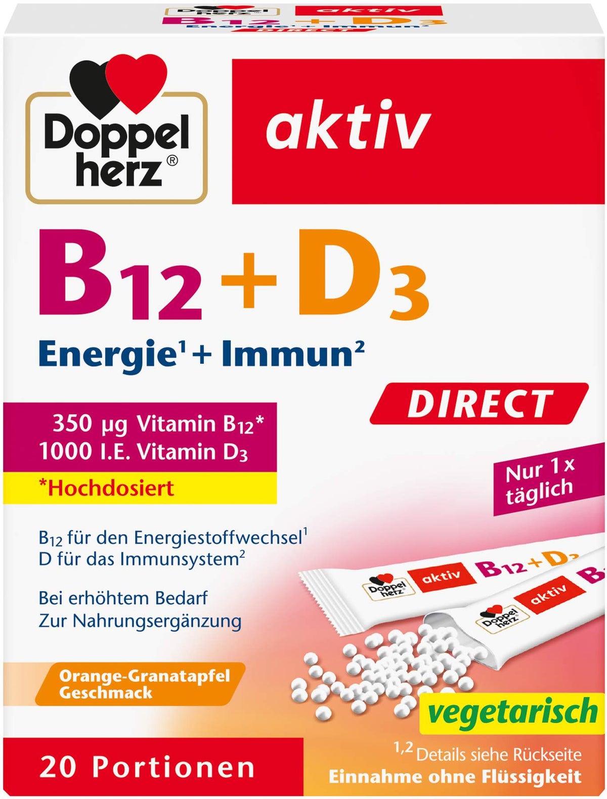 Doppelherz Aktiv B12+d3 Direct 20 Sachets