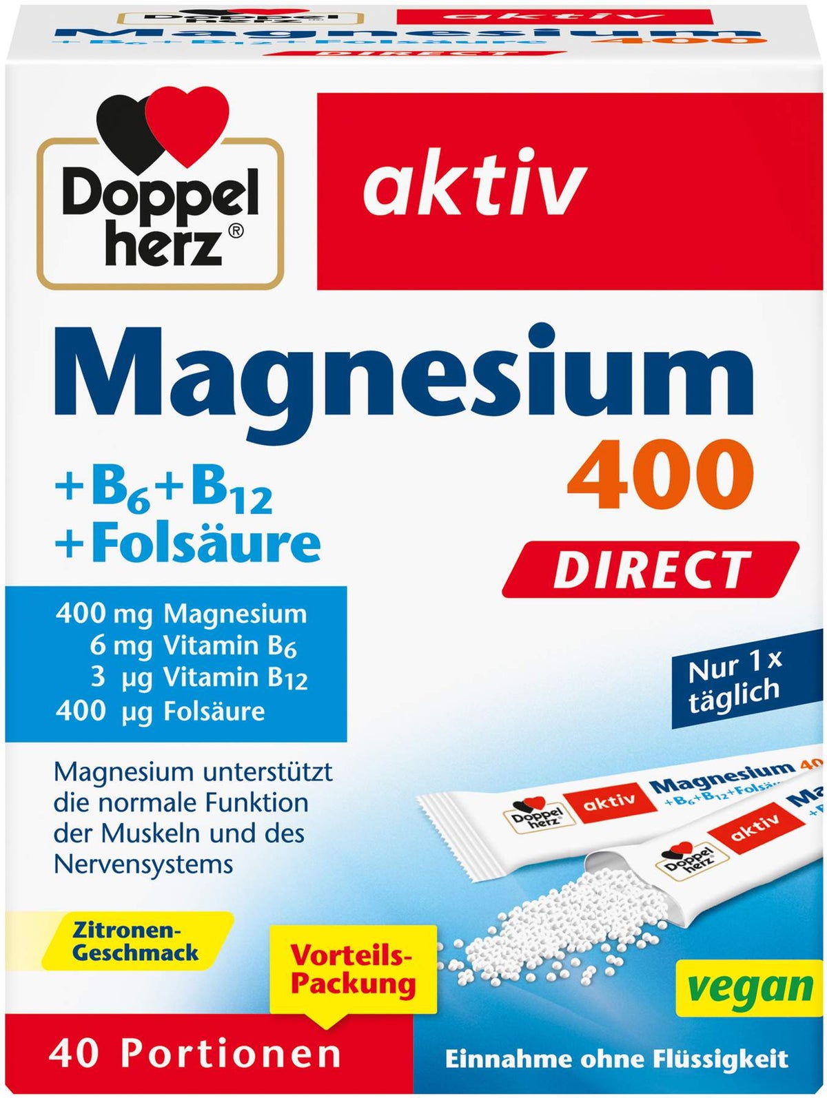 Doppelherz aktiv Magnesium+B Vitamine 40 Direct Pellets