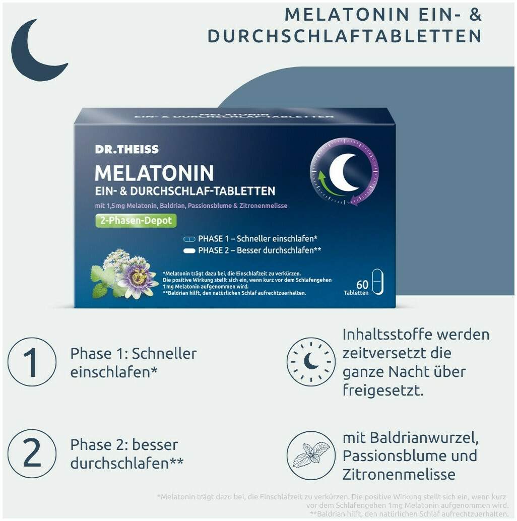 Dr.Theiss Melatonin Ein- & Durchschlaf Tabletten 60 Stück