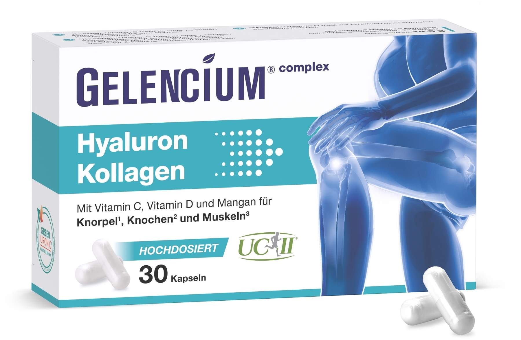 Gelencium Hyaluron Kollagen Hochdosiert Mit Vitamin C 30 Kapseln