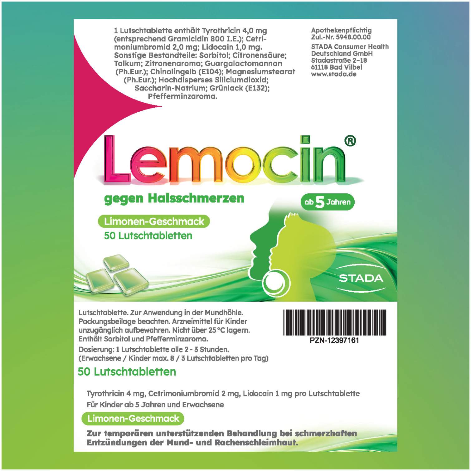 Lemocin gegen Halsschmerzen 50 Lutschtabletten
