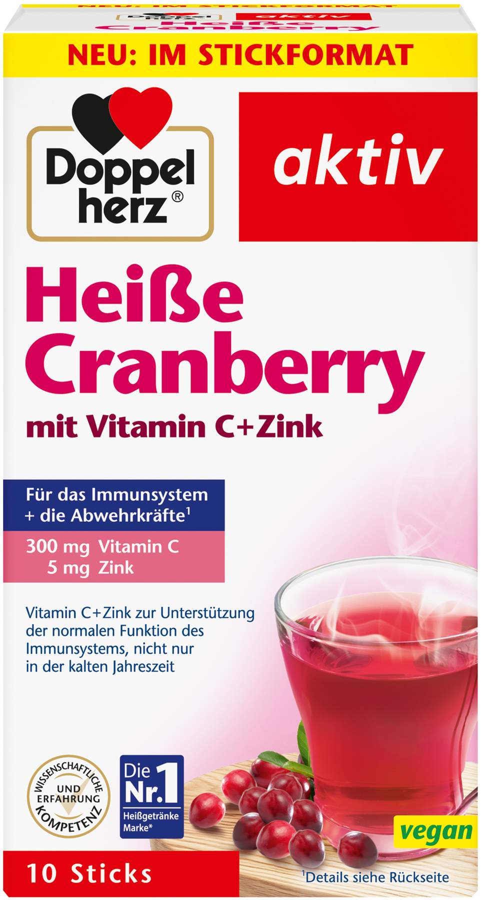 Doppelherz aktiv Heiße Cranberry mit Vitamin C + Zink 10 Beutel Granulat