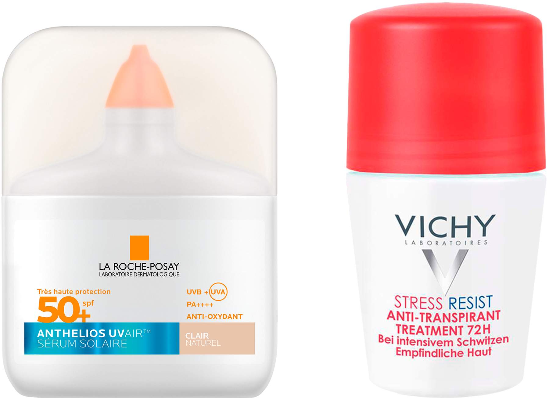 La Roche Posay Anthelios UV Air Serum LSF 50+ Getönt hell 50 ml + gratis Vichy Deo Stress Resist 72h 50 ml