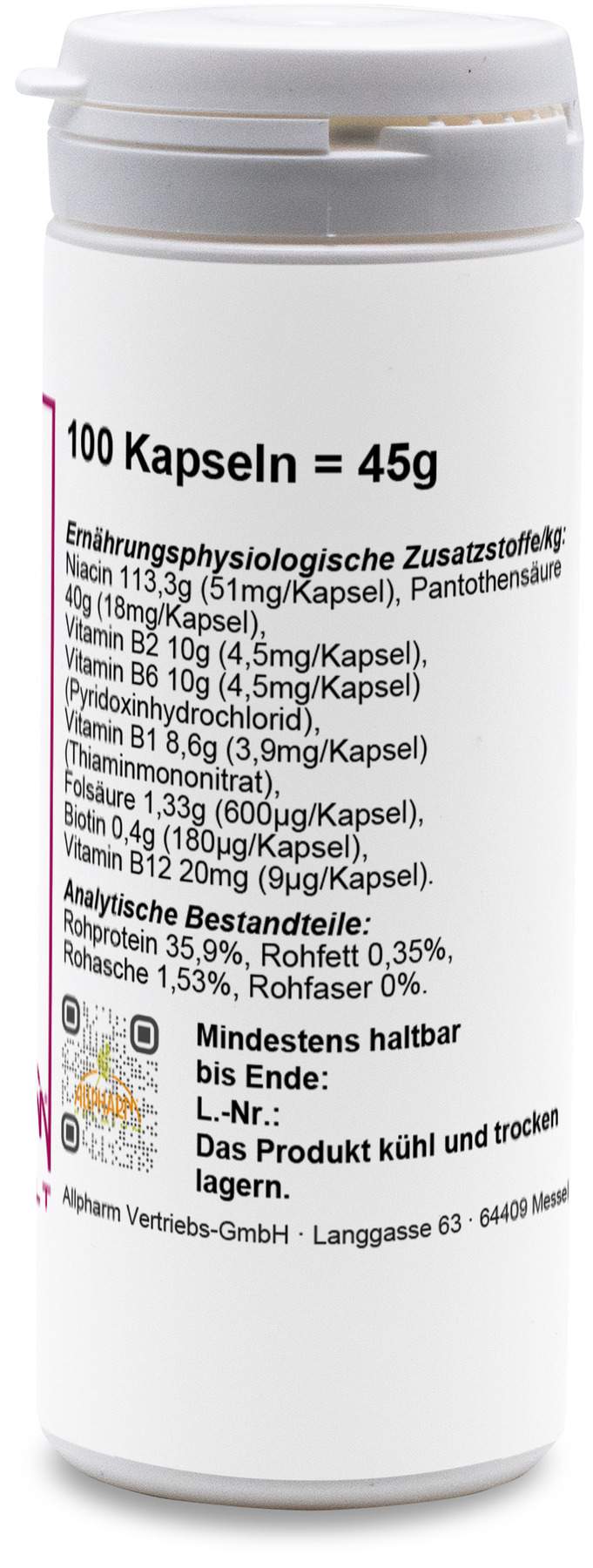 Vitamin B Komplex 100 Kapseln Für Hunde